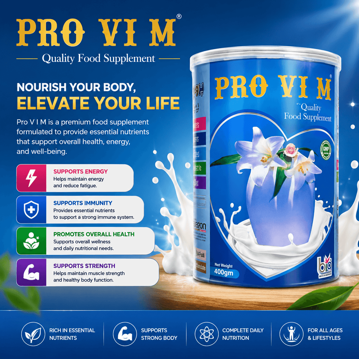 PRO VIM Premium Food Supplement Powder (400g)